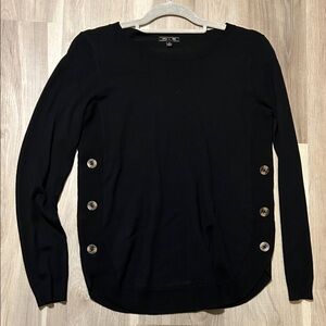 Stitch Fix Lety & Me Black Sweater with Button Accents
